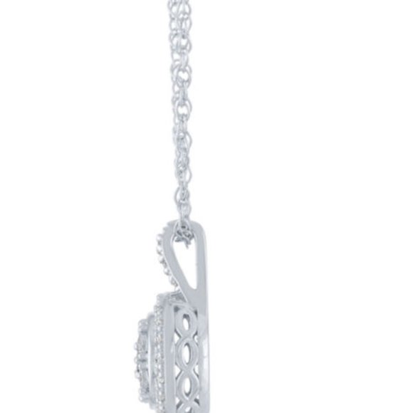 New! Genuine Diamond Sterling Silver Necklace - Picture 3 of 3